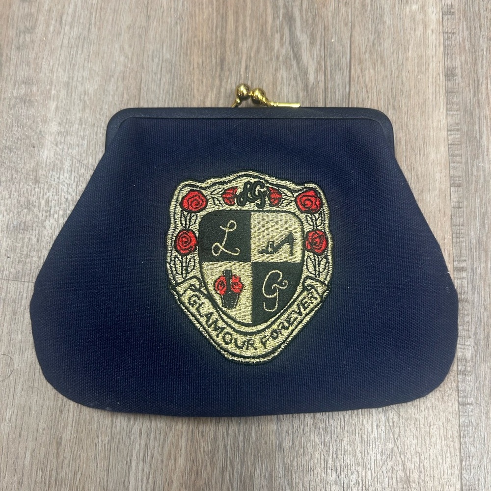 Lulu Guinness Navy change purse/mini clutch